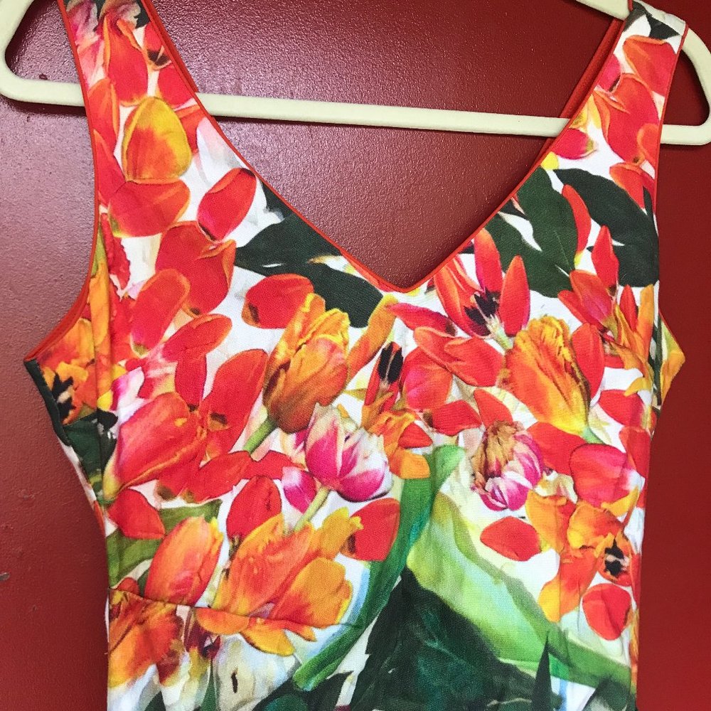 Nicole Miller Artelier Floral Bodycon Ruched Dress in size 8